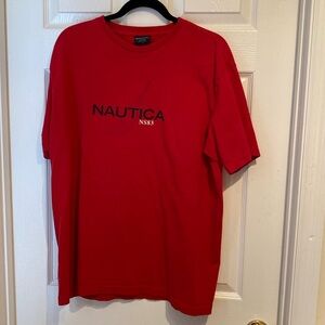 Nautica Mens red t shirt size Large EUC